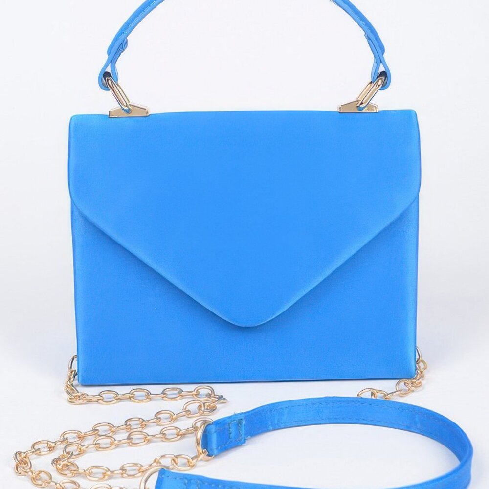 Satin Top Handle Flap Crossbody Bag